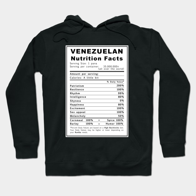 Venezuelan Nutrition Facts - English Hoodie by MIMOgoShopping
